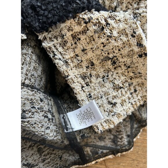 St. John Couture Tweed Ruffled Hem Blazer Jacket Floral Applique - Picture 3 of 8